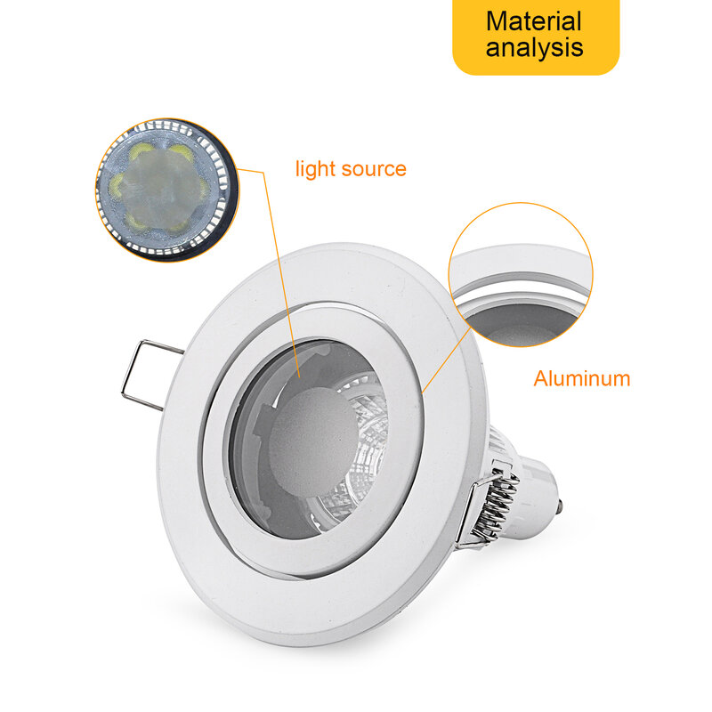 Spotlight Downlight LED Zinc Alloy Nickel GU10 MR16 Ceiling Spot Light Fixtures Recessed Downlight Frame