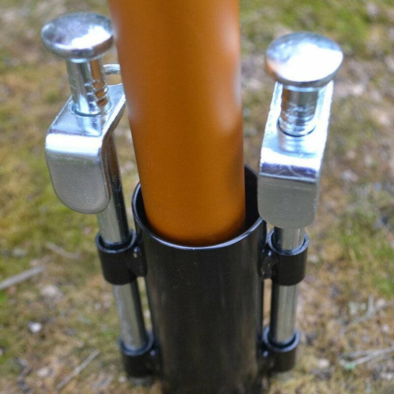 Soporte de barra de toldo de tienda de hierro reforzado, soporte de poste de toldo para acampar al aire libre, tubo fijo, accesorios de senderismo a prueba de viento