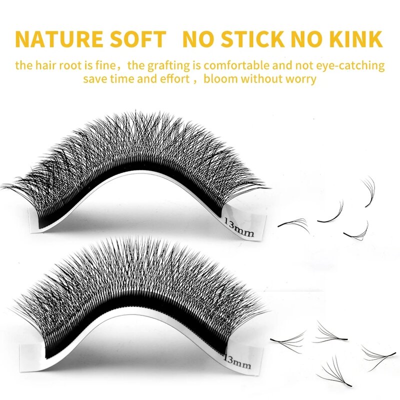 Gemerry 4D/5D W Shape Automatic Flowering Bloom Premade Fans Eyelash Extensions Natural Soft Professional Lashes