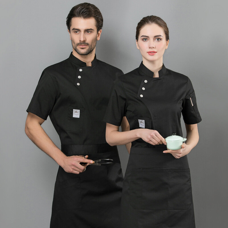 Do noszenia jako długie lub krótkie rękawy człowiek Western szef kuchni restauracji kurtka kobieta kawiarnia praca w kuchni nosić piekarnia gotowanie topy Fast Food Chef Uniform