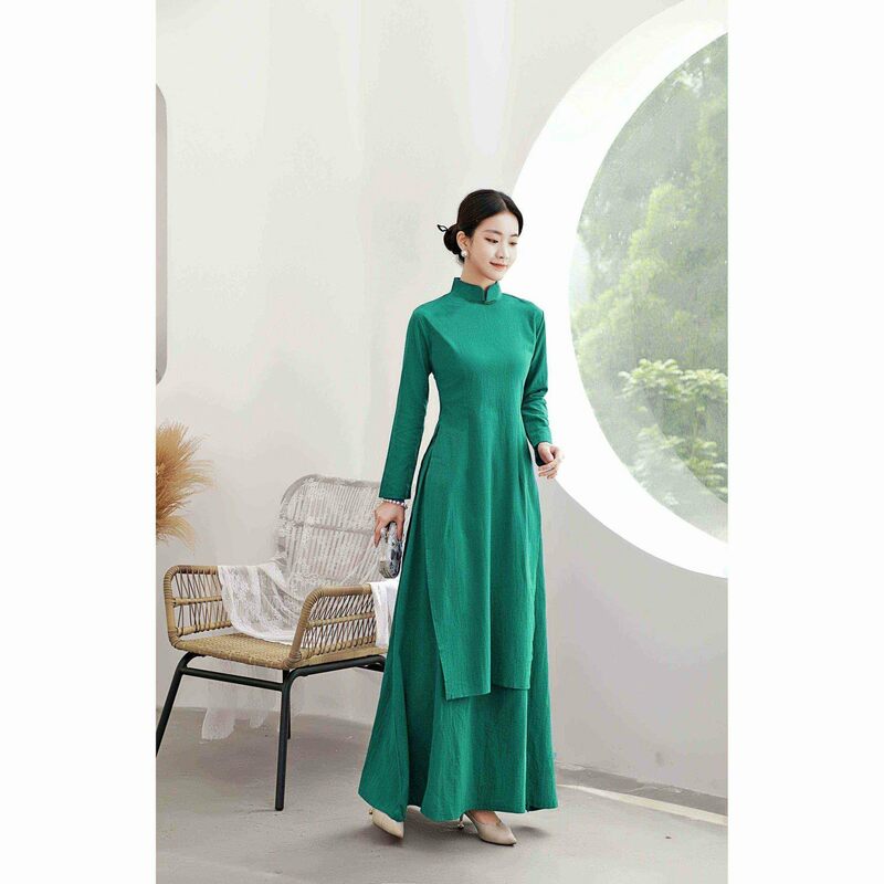 فستان شيونغسام طويل كلاسيكي للنساء ، فن كبير الحجم ، ملابس تشيباو اليومية الأنيقة