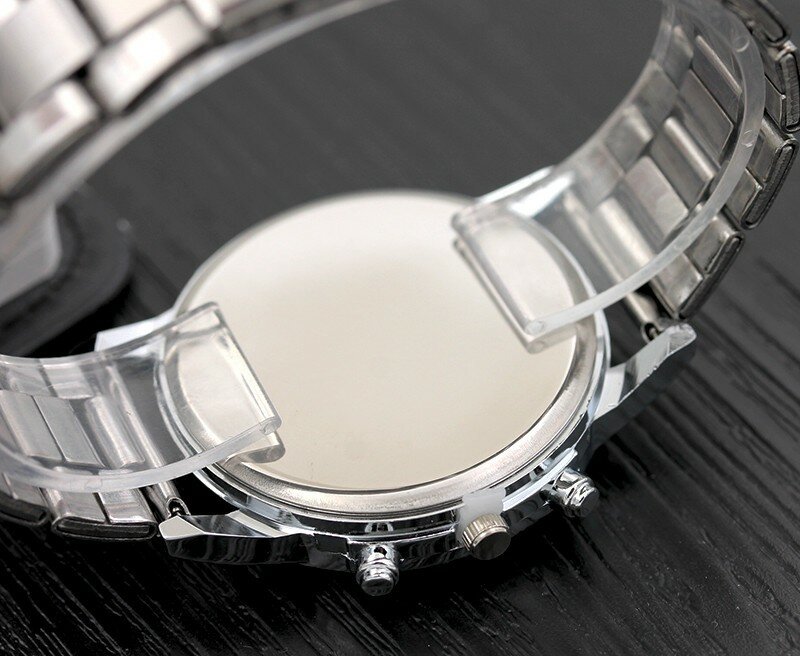 Jam tangan olahraga pria Fashion jam tangan kuarsa baja tahan karat pria mewah jam tangan kulit kasual bisnis untuk pria jam tangan Poche 28