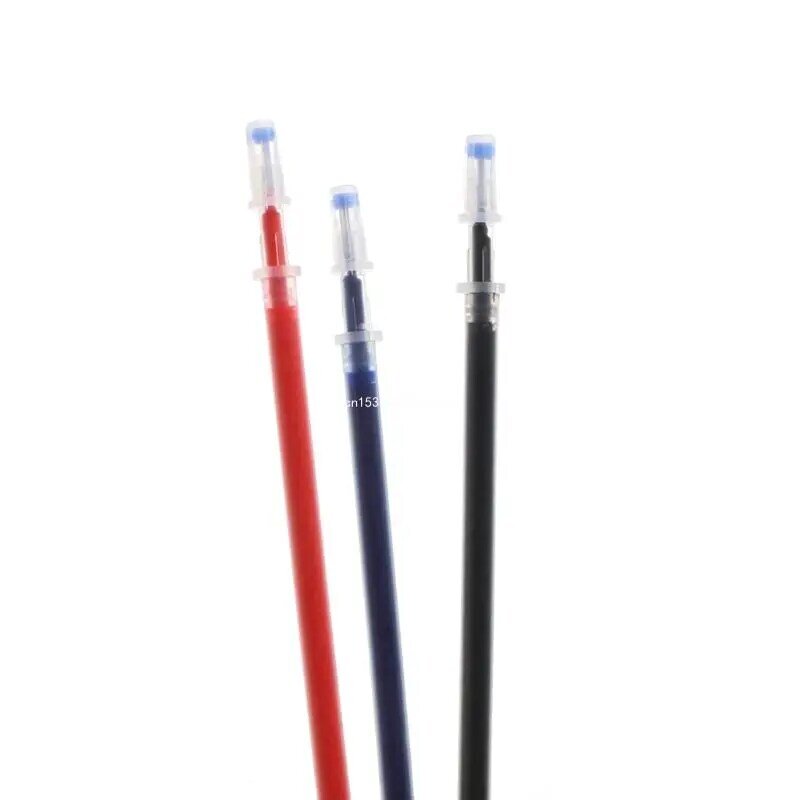 10 шт., 0,38 мм, стержень для шариковой ручки с гелевыми чернилами, черный, синий, красный, канцелярские принадлежности, Прямая