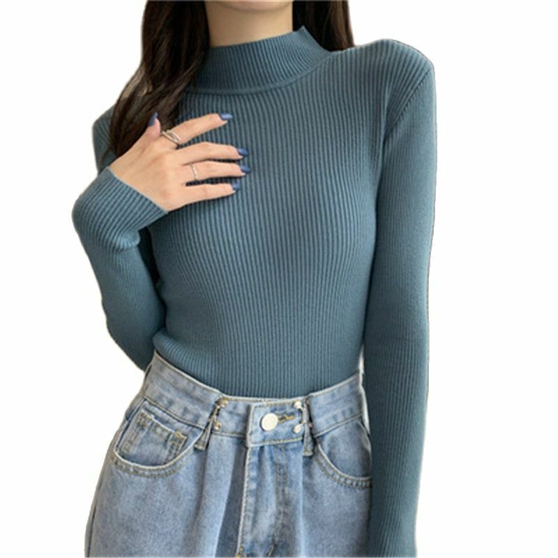 Spring And Autumn Turtleneck Pullover Sweater Basic Women's Long Sleeve Korean Slim Sweater Casual Pullover Women's Knitwear Top