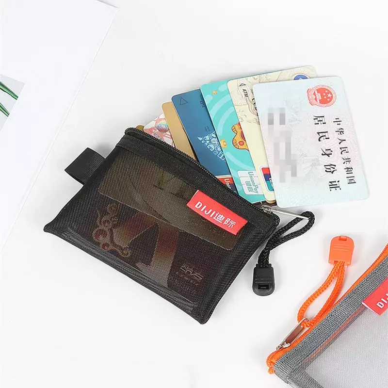 Mini sacs à pièces en maille, sacs de rangement de ligne de données d'écouteurs d'argent, porte-carte de crédit de Bus, pochette à fermeture éclair, petits sacs portables de voyage