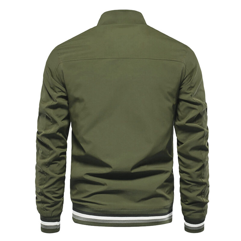 Jaqueta de gola grande com zíper masculina, casaco esportivo ao ar livre, jaqueta varsity blusão, tops para primavera e outono, 2022