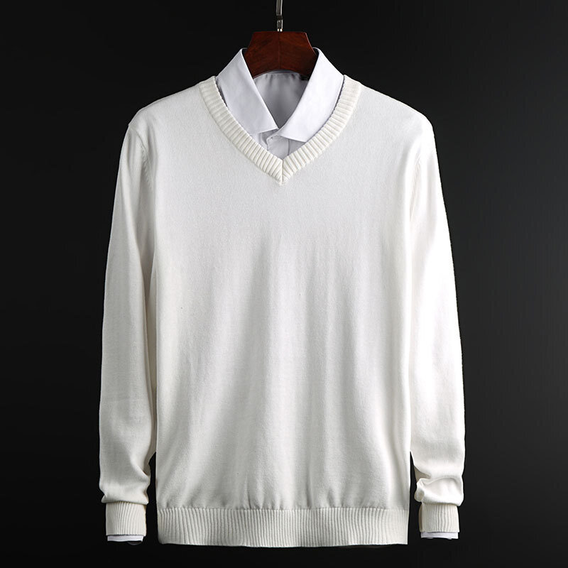 MRMT-suéter de algodão de manga comprida masculino, pulôver masculino, tops com gola V, novo na moda, 2022