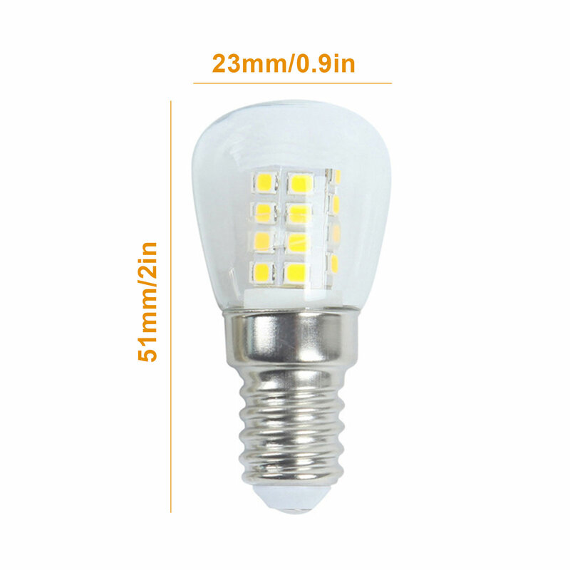 1 Buah Bohlam Lampu Kulkas LED 3W Bohlam Lampu Peralatan Kulkas dengan Dasar E14 untuk Lampu Gantung Mesin Jahit Lemari Es