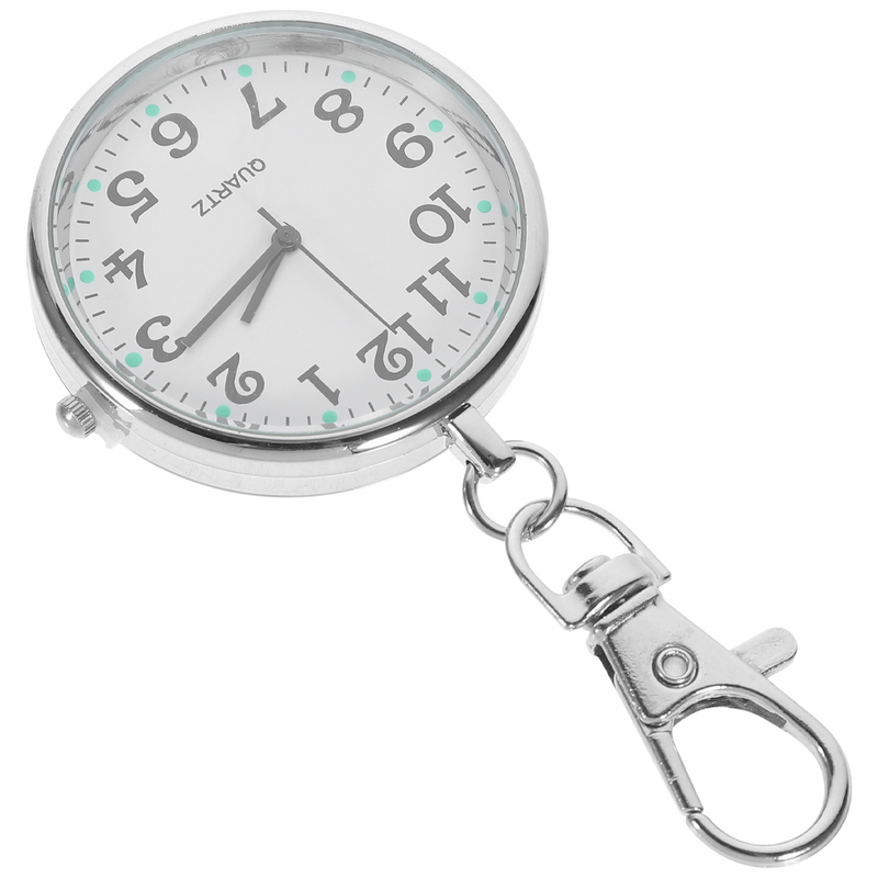 Nurse Table Stainless Steel Watch Keychain Pocket Clip-on with Keyring for Nurses Glass