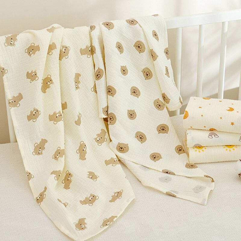 ผ้าห่อตัวเด็กทารกแรกเกิดผ้าคอตตอนซับน้ำได้ดีผ้าห่มผ้ามัสลินผ้าห่มรถเข็นผ้าห่มเด็กทารก