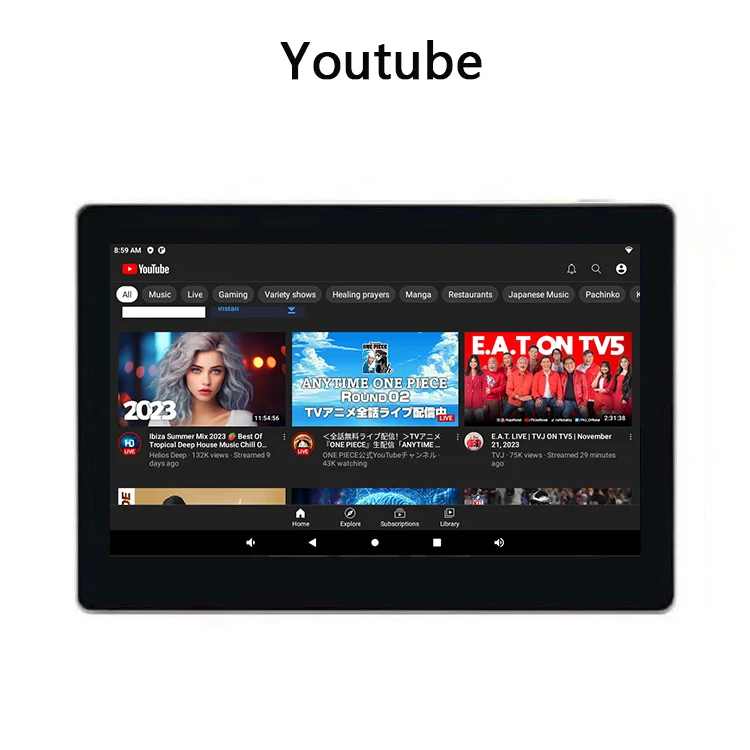 Penguat dinding video online bluetooth, 7 inci wifi android 11 layar sentuh kartu TF mini USB google play youtube spotify