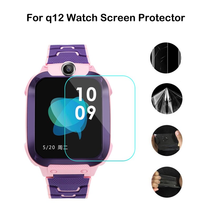 Protector de pantalla de vidrio HD para reloj inteligente Q12, Protector de pantalla de vidrio para niños y bebés, 9H de dureza, 1 Juego