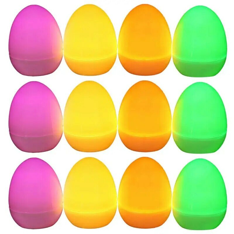 Luzes LED em forma de ovo de Páscoa para hotel, brinquedos light up, multicolor, eletrônico, resistente a quedas, à prova d'água, 12PCs