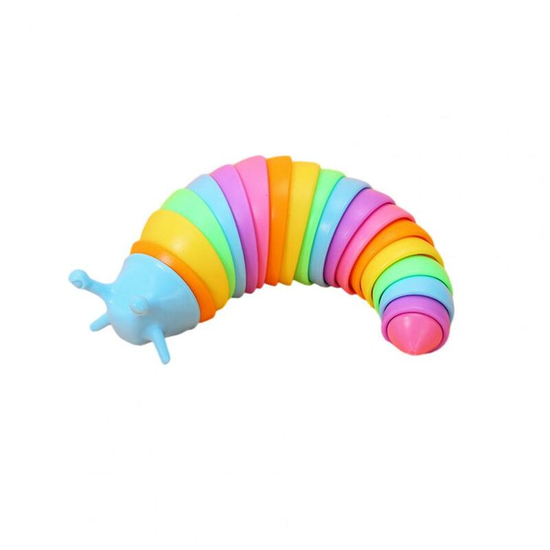 Colorido portátil Caterpillar Fidget Toy, Stress Relief Slug para crianças e adultos, Brinquedo de aniversário engraçado