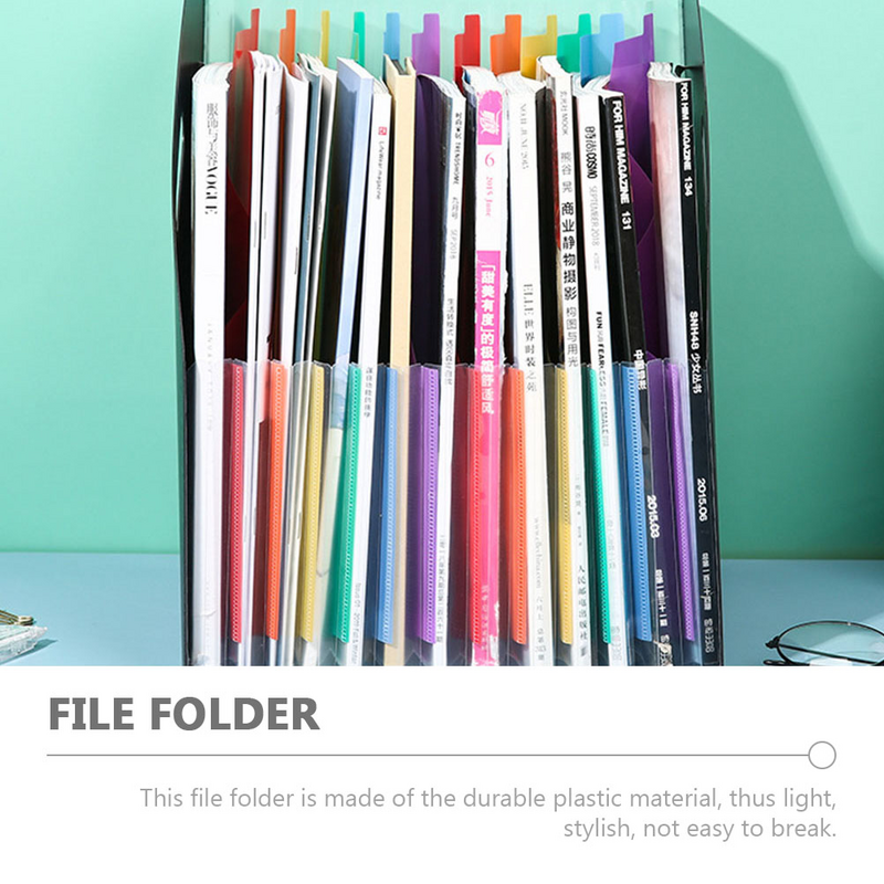 Carpeta de archivos expandible, organizador de archivos de plástico, organizador de recibos grandes, organizador de facturas de plástico