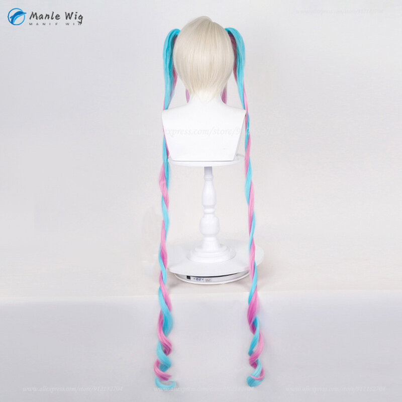 OMG-Peluca de Cosplay Kawaii Angel chan ame-chan, cabellera sintética resistente al calor, gorro de peluca