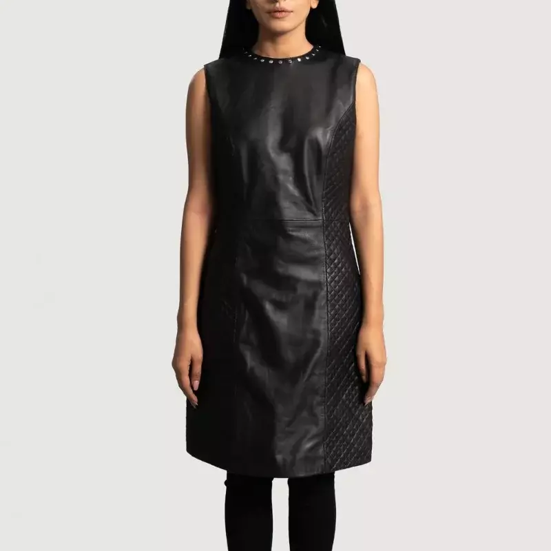 Women Leather Dress New Handmade Custom Dress 100% Genuine Lambskin Dress