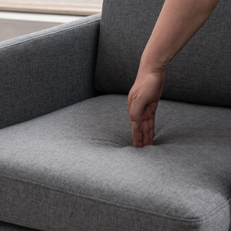 Único sofá Accent Chair em cinza escuro, confortável Lounge Chair, quarto e sala de estar, tamanho 31x26,77x34,65"