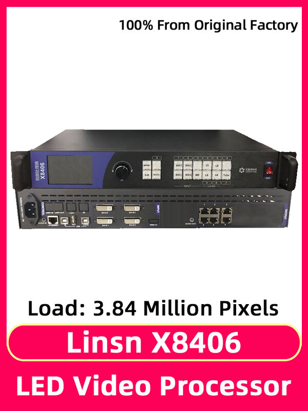 Linsn-módulo controlador de pared de vídeo, pantalla LED, procesador de vídeo, admite entrada de señal DVI, RGB, a todo Color, HUB75, X8406