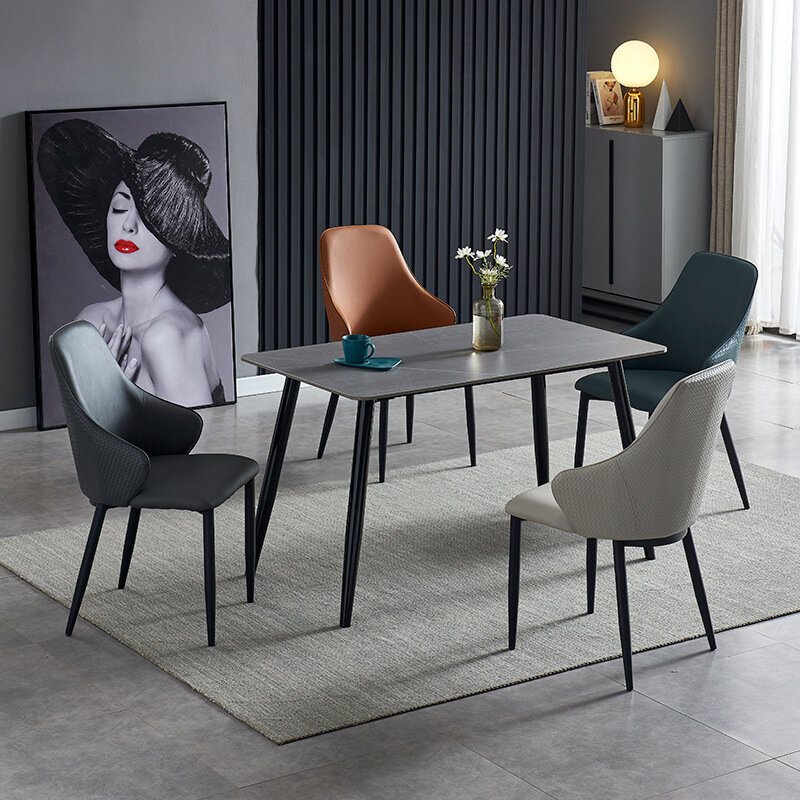Chaise de salle à manger, sac doux, Style de luxe léger, tabouret d'étude moderne Simple, chaise de créateur nordique, dossier créatif de mode