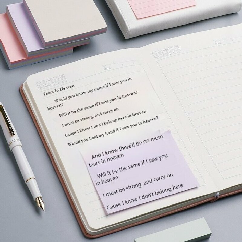 Morandi Color Sticky Notes, Postá-lo Notepad, Memo Pad, Marcação Adesivos, Material Escolar Escritório Papelaria, 100 Folhas
