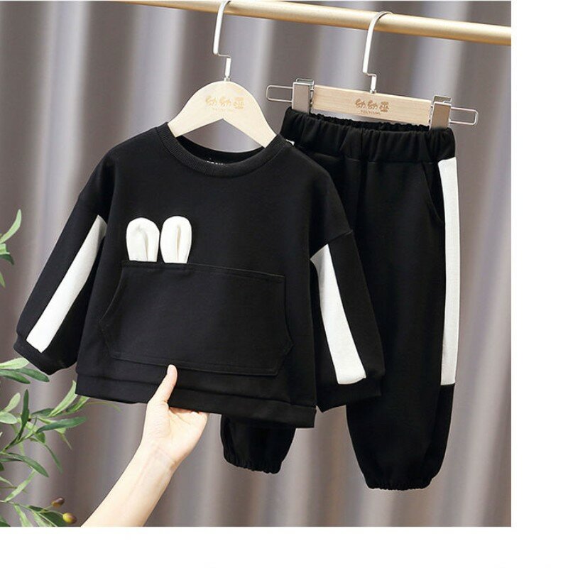 Girls Baby Clothes Set 2023 New Spring and Autumn Fashionable and Fashionable Children's Cute Loose Sweater Pants 2PCS Set