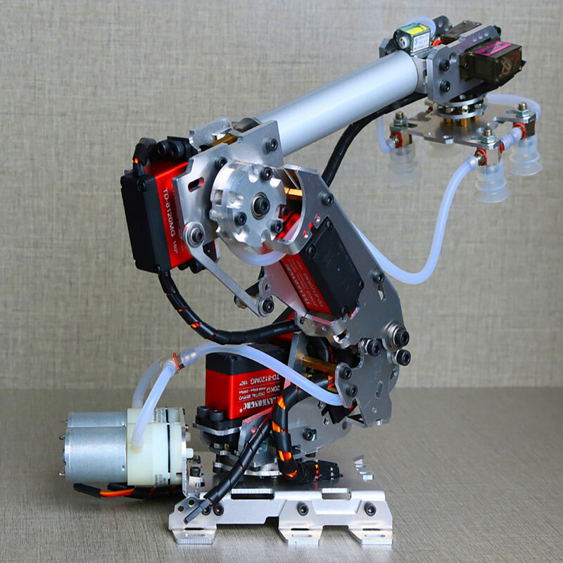 ذراع آلي مناور 7 Dof مع مضخة هواء كبيرة لشفط الهواء لروبوت Arduino متعدد Dof نموذج آلي صغير 6 محاور