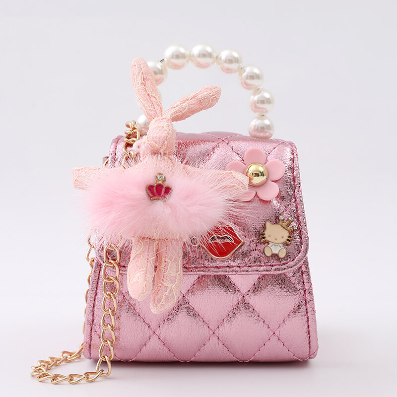 Женская сумка розовый Детский кошелек и сумочка из бисера классическая сумка через плечо без молнии для девочек модный новый продукт аппликация