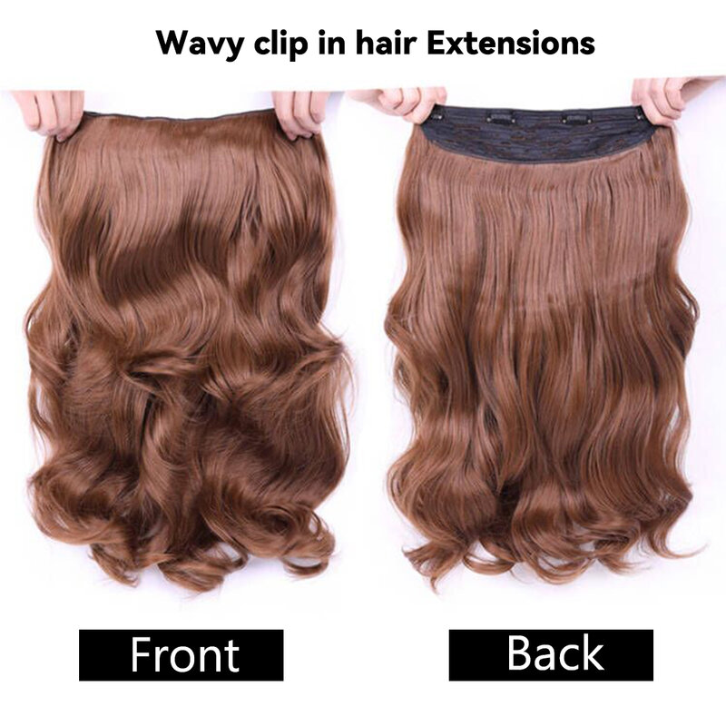 SAMBRAID Clip in Haar Extensions 24 zoll Lange Welliges Haar Extensions Natürliche Starke Lockige Wellenförmige Synthetische Haar stück für Frauen mädchen