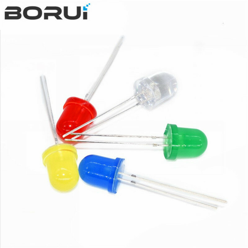 発光ダイオードF1010mm,白色,黄,緑,青,3V,DIY PCB回路,透明,耐食性電球,10個