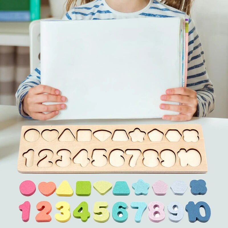 لعبة ألغاز على شكل أرقام للأطفال ، ألعاب الفرز ، لعبة مطابقة الشكل واللون ، لعبة مونتيسوري التعليمية المبكرة للأعمار من 3 ، 4 ، 5 سنوات