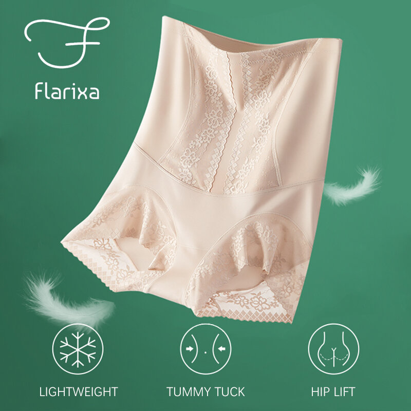 Flarixa Waist Trainer Body Shaper Women Tummy Control Underwear Flat belly Shaping Panties Breathable Ice Silk Underpants Briefs