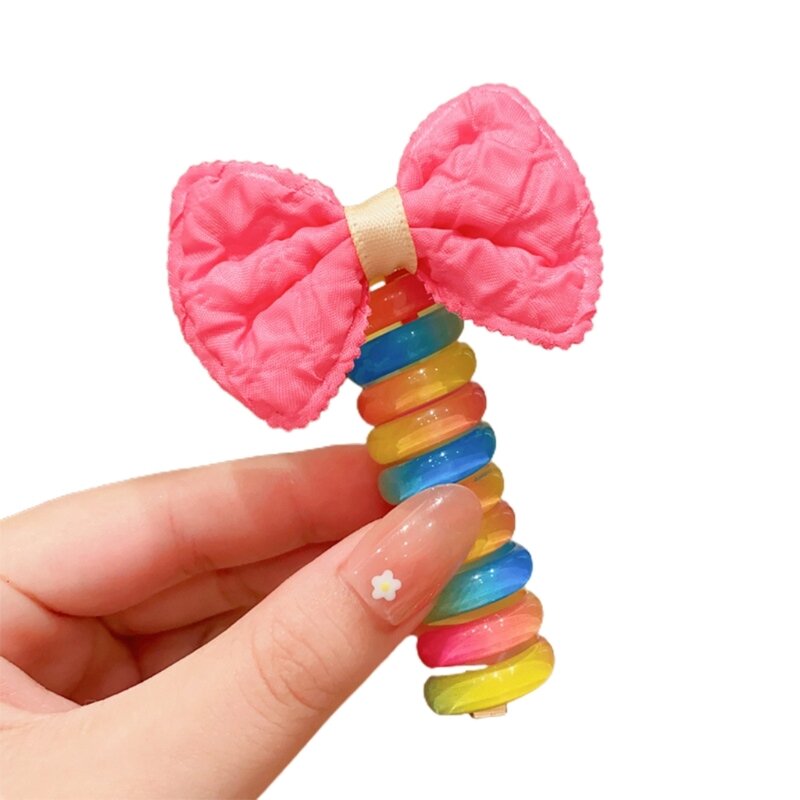 Dopamin Mädchen Haargummi Candy Farbe Pferdeschwanz Elastische Haarbänder Schöne Haarband Telefon Draht Haar DropShipping