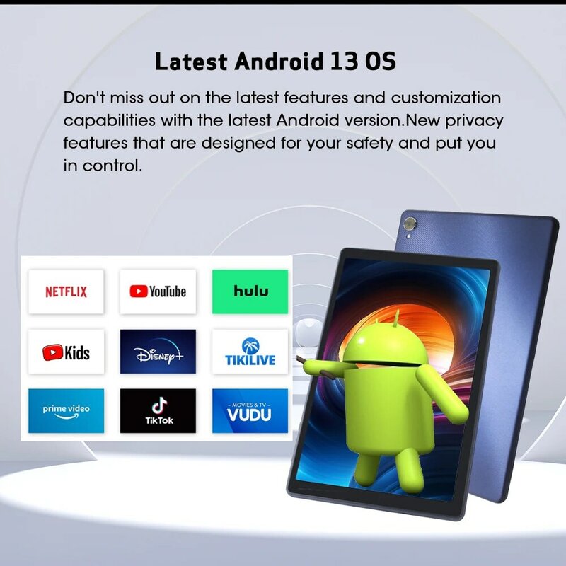 weelikeit P15W Tablet z systemem Android 13 10.1 cal IPS Max 6GB RAM 128GB ROM A523 8-rdzeniowy typ C 6000mAh bateria dwupasmowa tablety Wi-Fi