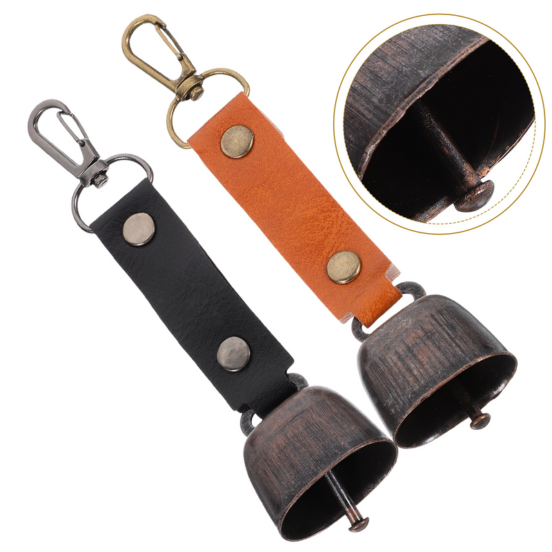 Cloches pendentif extérieur pour camping, petit porte-clés, ornements de randonnée, bétail, 2 pièces