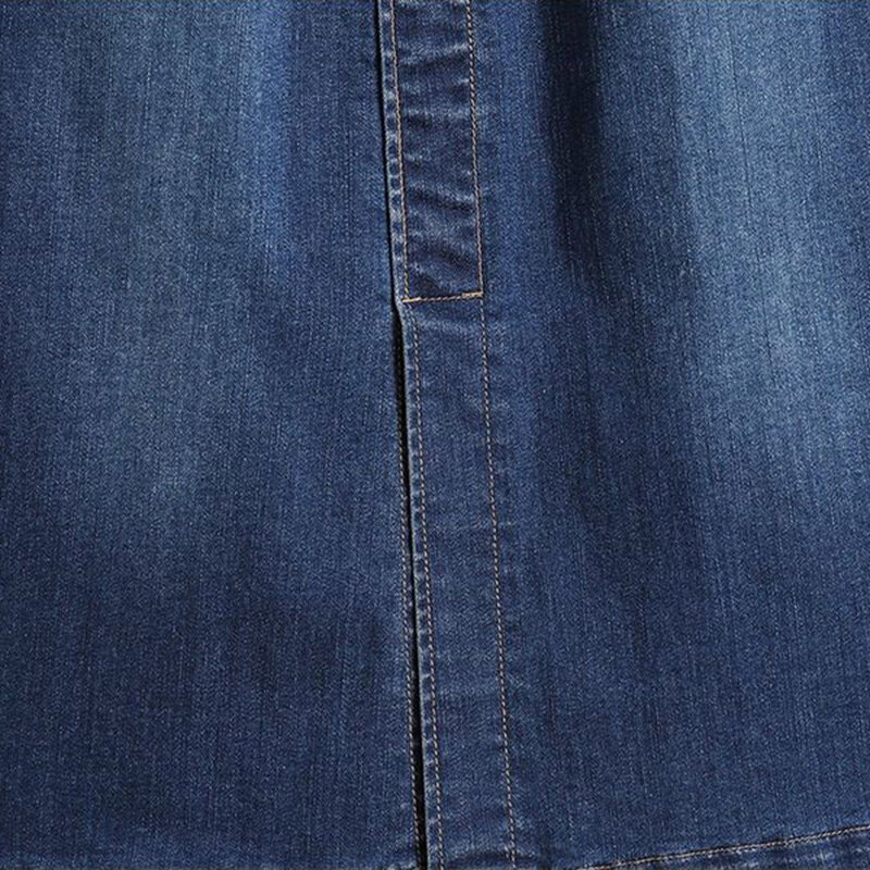 Jeansowa spódnice wiązane damska Retro z wysokim stanem rozcięty dżinsowa spódnica trapezowa jesienna moda prosta spódnica kobiet