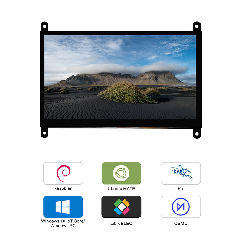Osoyoo-monitor portátil capacitivo touch screen lcd para framboesa pi 5, 4, 3, 3b + 2, 7 polegadas, rpi5, dsi, 800x480