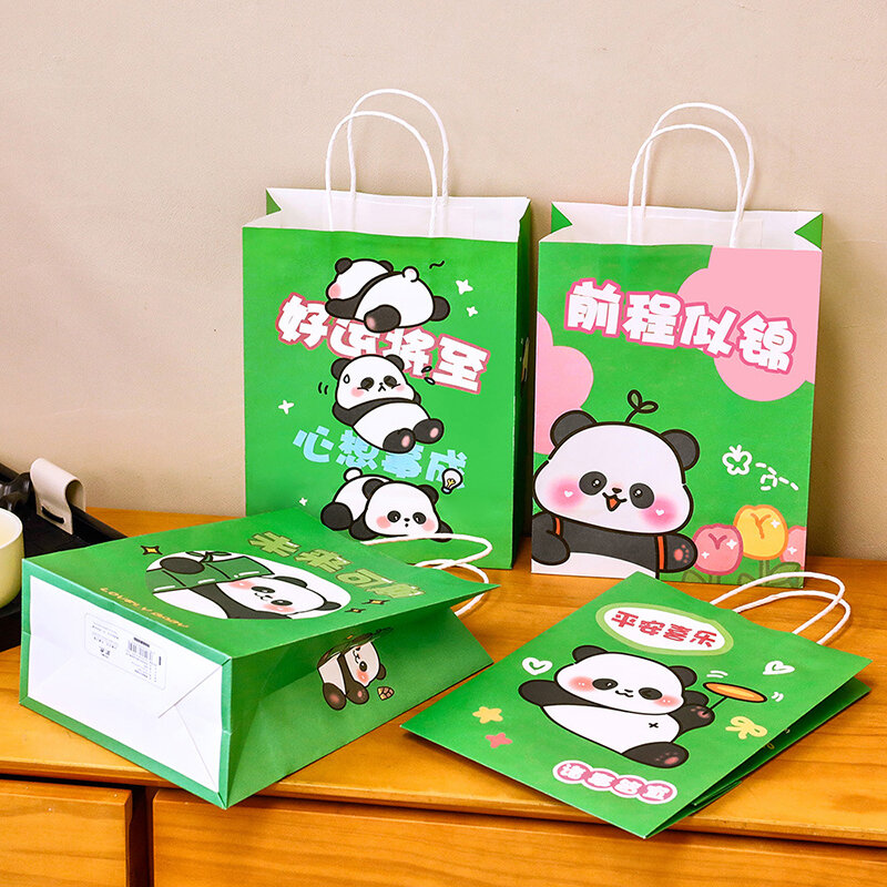 Cartoon Panda Geschenkt üte Student niedlich hoch aussehende Papiertüte Kindertag inspirierende Handtasche Geschenk verpackung Tasche