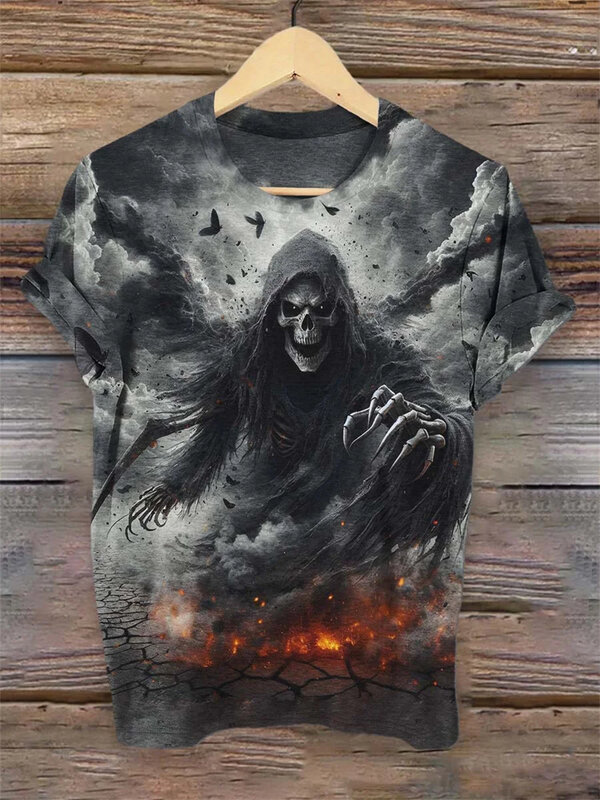 2024 New Skull T-Shirt da uomo T-Shirt con stampa 3d per uomo Vintage Skull abbigliamento da uomo Casual top Daily Summer Fashion manica corta