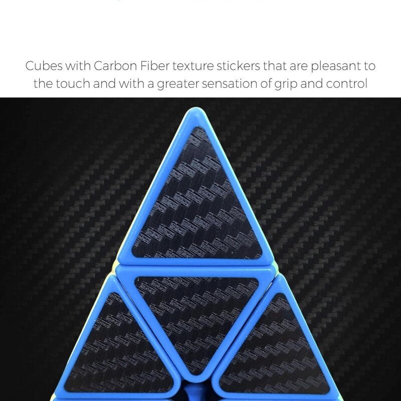 Qiyi Speed magiczna kostka zestaw 3x3x3 piramida/liście klonu Super wytrzymała naklejki z włókna węglowego z żywymi kolorami dla wszystkich