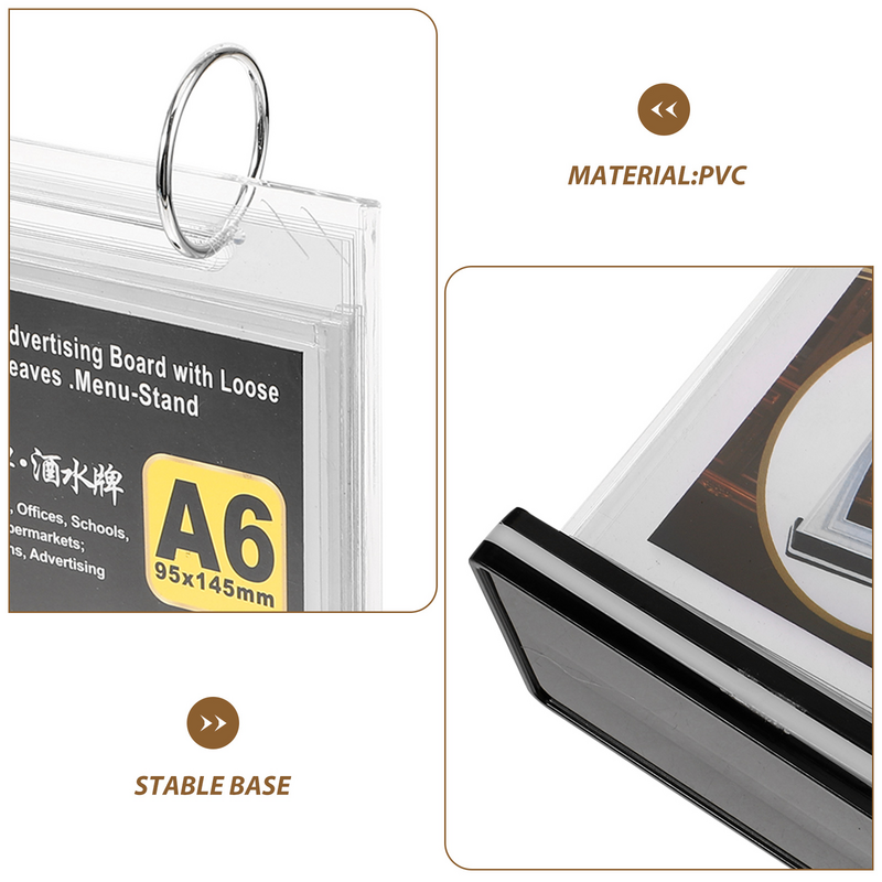 Flip Desktop Card Acrylic Sign Holder Clear Display Stand Plastic Folder Clear Price The Menu Supermarket Price Holder Base
