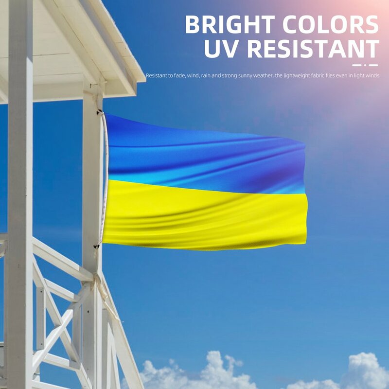 ธงประจำชาติของยูเครนขนาด90*150ซม. ธงสำหรับกิจกรรมในสำนักงานขบวนพาเหรดเทศกาลตกแต่งบ้านธงประเทศยูเครน