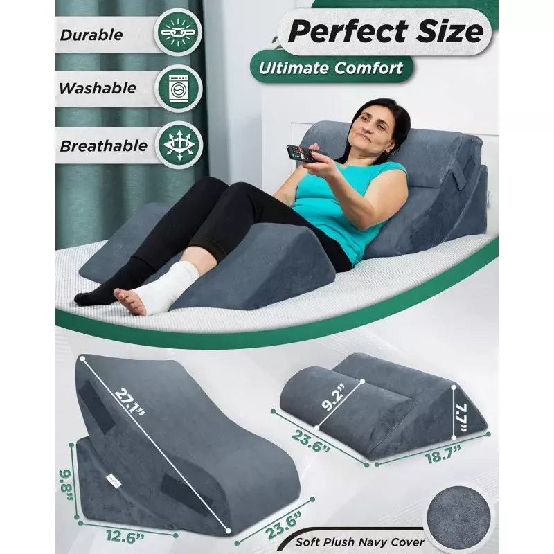 Набор ортопедических подушек на клиновидной платформе LAX LX5 4 шт., подушка с эффектом памяти для постхирургии, для снятия боли в спине и ногах, регулируемая, для сидения