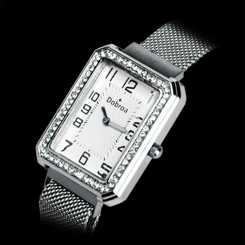 Quartz Watch Woman'S High-End Blue Glass Life Waterproof Distinguished Womens Watches Square Luminous Ladies Watches 여자시계