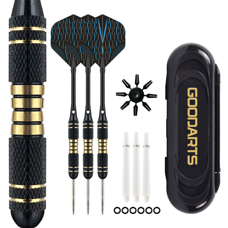 3PCS Classic Pin Darts 20g Brass Darts with Streamlined Blue Leaves Exquisite Storage Box