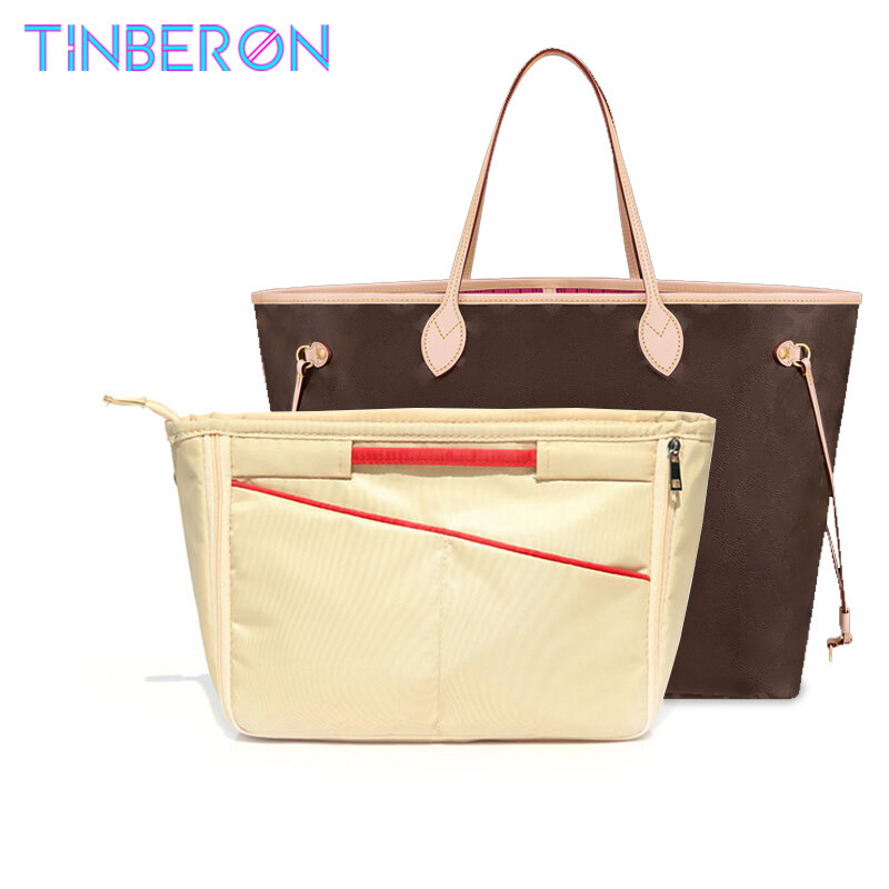 TINBERON-bolsa organizadora de cosméticos, bolsa de almacenamiento de artículos de tocador, de nailon, de lujo
