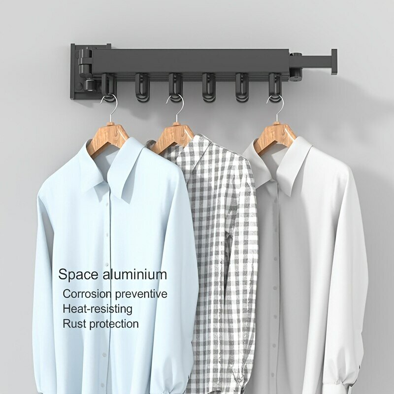 Wall-montado dobrável liga de alumínio roupas secagem Rack Perfeito para Varanda Quarto Cozinha Sala