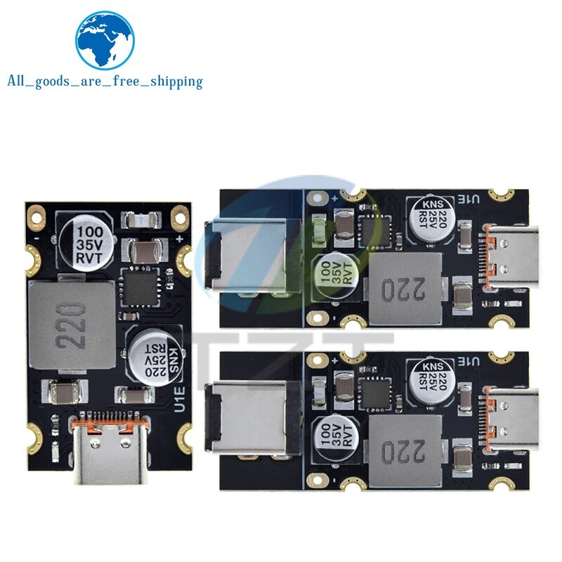 TZT QC4.0 QC3.0 Type-C USB PD65W Fast Charging Adapter Module DC8-32V 3.25A 65W Step Down Module For Huawei SCP/FCP Apple PD
