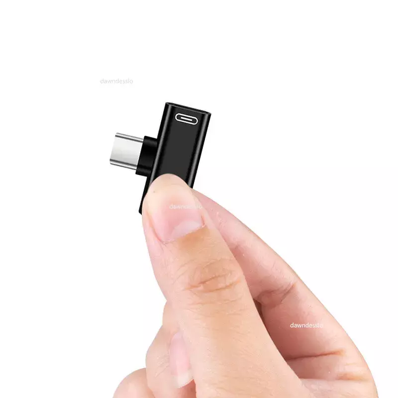 USB C divisor para carregador de fone de ouvido, 2 em 1, tipo C macho para adaptador duplo tipo C fêmea, conversor divisor
