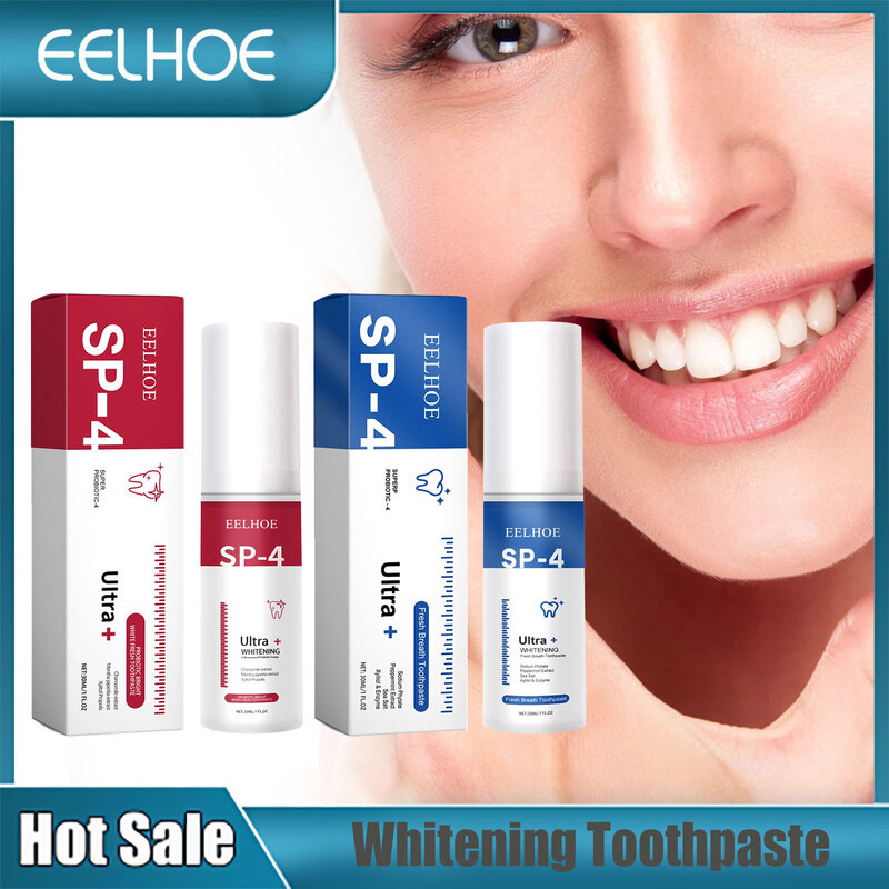 EELHOE-Creme dental branqueador de dentes, removedor de placas, reparo de decaimento, clareamento hálito fresco, Sp4 Ultra, 30ml